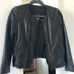 Madewell XXS leather jacket with bronze hardware